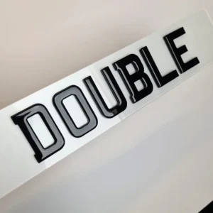 Double 4D Topped With Gel (7mm) - SHOW PLATE ANY TEXT